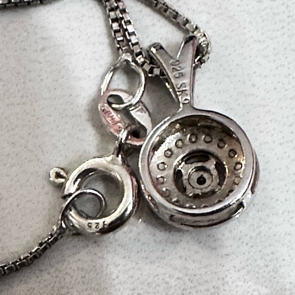 DIAMOND PENDANT NECKLACE STERLING SILVER 3396 B - Picture 8 of 11